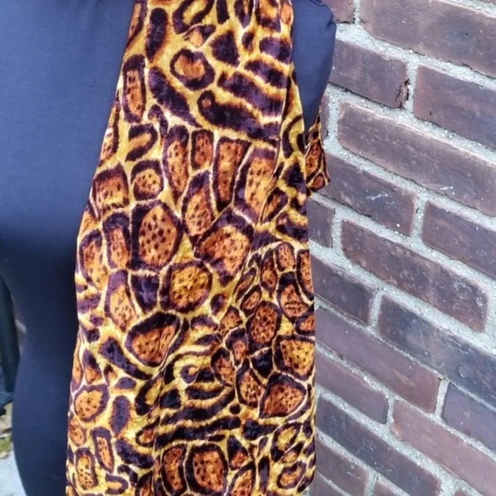 Vintage jungle print  ‎ velour scarf